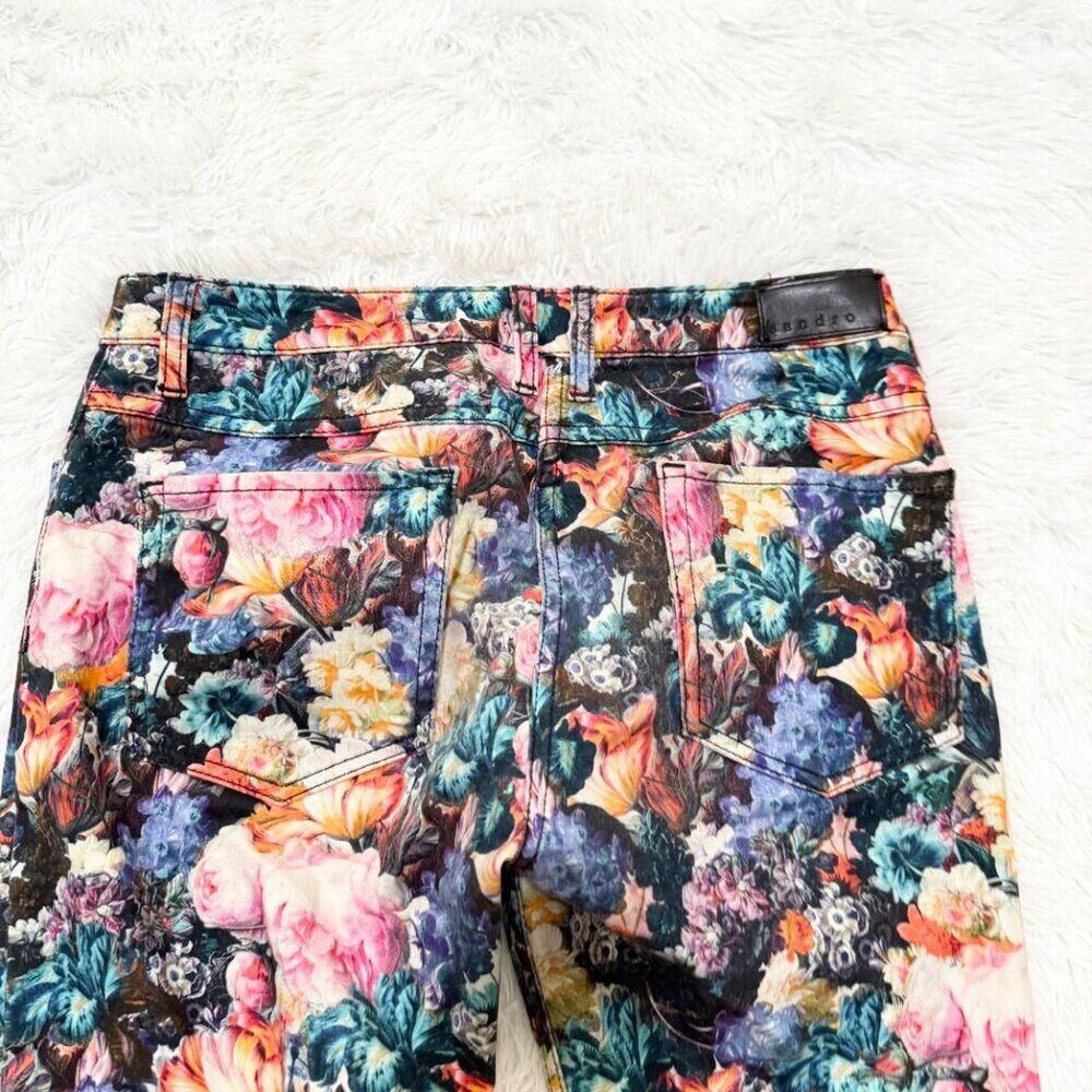 Women Sandro Flora Mid Waist Denim Skinny Jeans Vintage In Multi Color Size US 6 - Picture 8 of 8